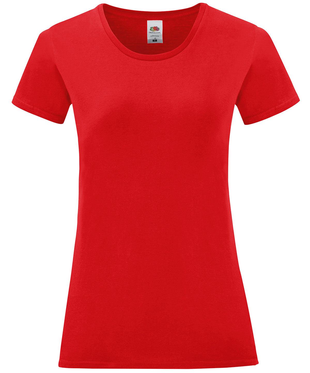 Red - Women's iconic T T-Shirts Fruit of the Loom Holiday Season, New Colours For 2022, New Colours for 2023, Rebrandable, T-Shirts & Vests Schoolwear Centres