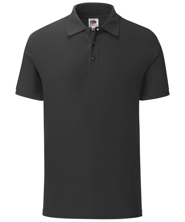 Black - Iconic polo Polos Fruit of the Loom Plus Sizes, Polos & Casual, Raladeal - Recently Added, Rebrandable Schoolwear Centres
