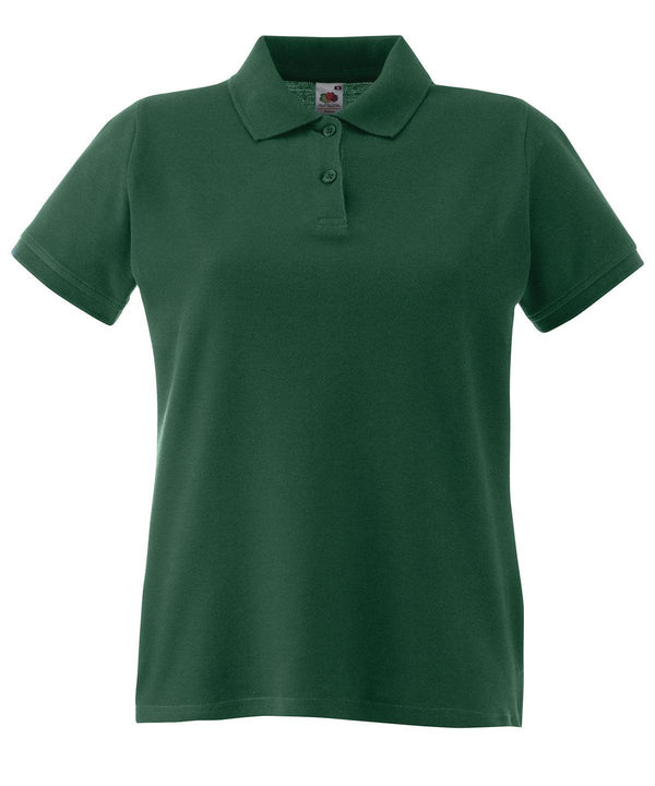 Forest Green - Women's premium polo Polos Fruit of the Loom Fruit of the Loom Polos, Must Haves, New Colours For 2022, Polos & Casual, Raladeal - Recently Added Schoolwear Centres