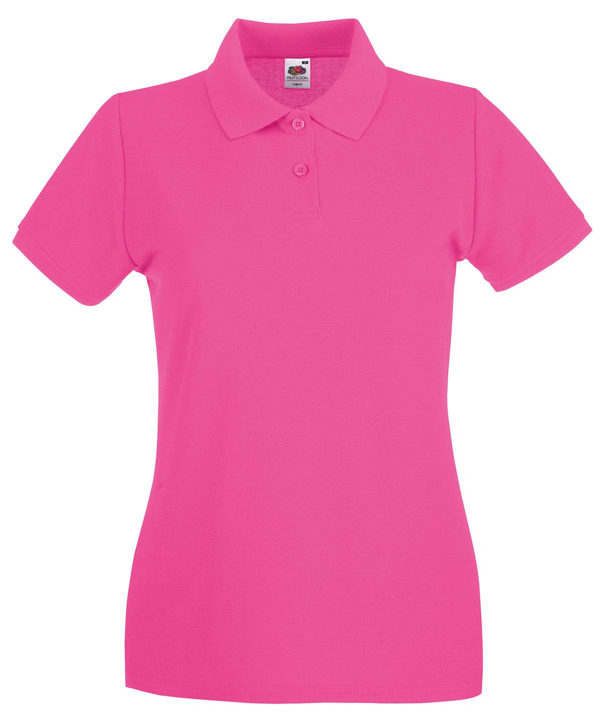 Fuchsia - Women's premium polo Polos Fruit of the Loom Fruit of the Loom Polos, Must Haves, New Colours For 2022, Polos & Casual, Raladeal - Recently Added Schoolwear Centres
