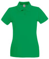 Kelly Green - Women's premium polo Polos Fruit of the Loom Fruit of the Loom Polos, Must Haves, New Colours For 2022, Polos & Casual, Raladeal - Recently Added Schoolwear Centres