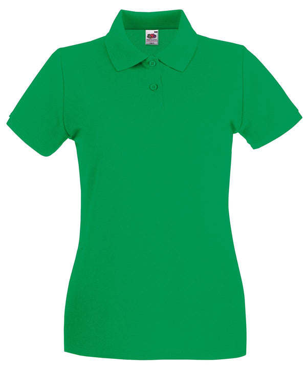 Kelly Green - Women's premium polo Polos Fruit of the Loom Fruit of the Loom Polos, Must Haves, New Colours For 2022, Polos & Casual, Raladeal - Recently Added Schoolwear Centres