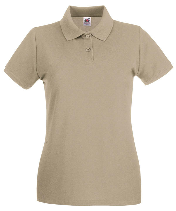Khaki - Women's premium polo Polos Fruit of the Loom Fruit of the Loom Polos, Must Haves, New Colours For 2022, Polos & Casual, Raladeal - Recently Added Schoolwear Centres