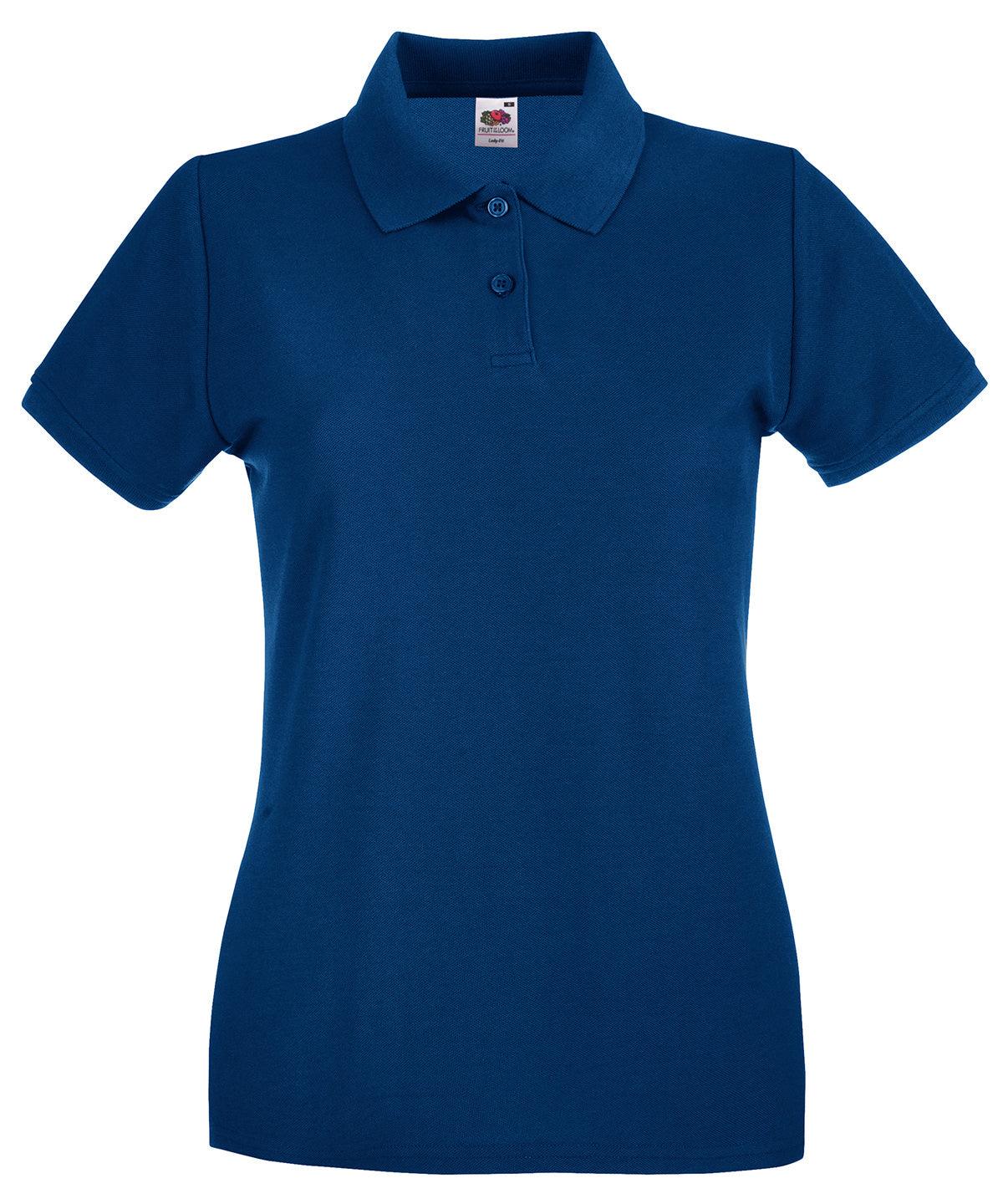 Navy - Women's premium polo Polos Fruit of the Loom Fruit of the Loom Polos, Must Haves, New Colours For 2022, Polos & Casual, Raladeal - Recently Added Schoolwear Centres