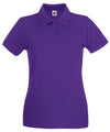 Purple - Women's premium polo Polos Fruit of the Loom Fruit of the Loom Polos, Must Haves, New Colours For 2022, Polos & Casual, Raladeal - Recently Added Schoolwear Centres