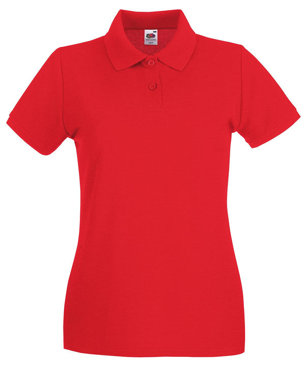 Red - Women's premium polo Polos Fruit of the Loom Fruit of the Loom Polos, Must Haves, New Colours For 2022, Polos & Casual, Raladeal - Recently Added Schoolwear Centres