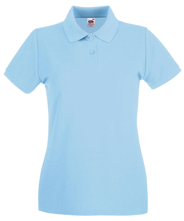 Sky Blue - Women's premium polo Polos Fruit of the Loom Fruit of the Loom Polos, Must Haves, New Colours For 2022, Polos & Casual, Raladeal - Recently Added Schoolwear Centres