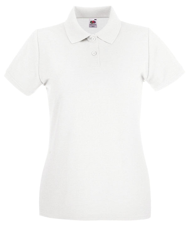 White - Women's premium polo Polos Fruit of the Loom Fruit of the Loom Polos, Must Haves, New Colours For 2022, Polos & Casual, Raladeal - Recently Added Schoolwear Centres