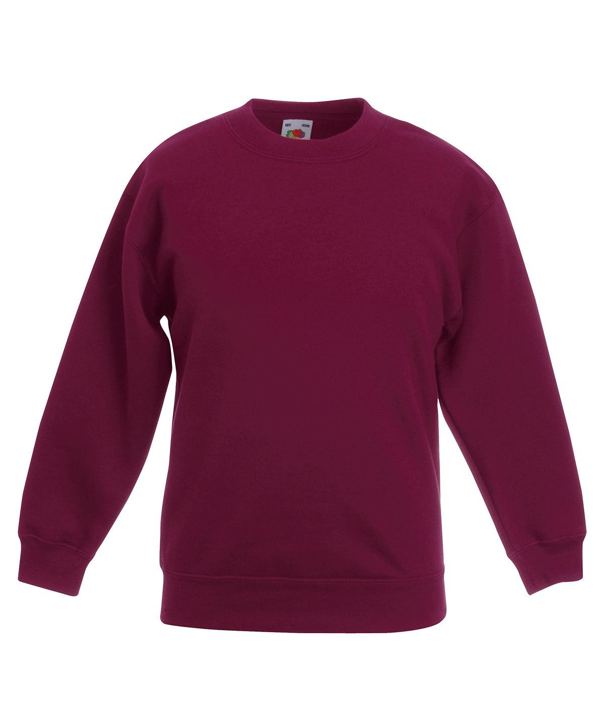 Burgundy - Kids premium set-in sweatshirt Sweatshirts Fruit of the Loom Back to Education, Junior, Must Haves, Sweatshirts Schoolwear Centres