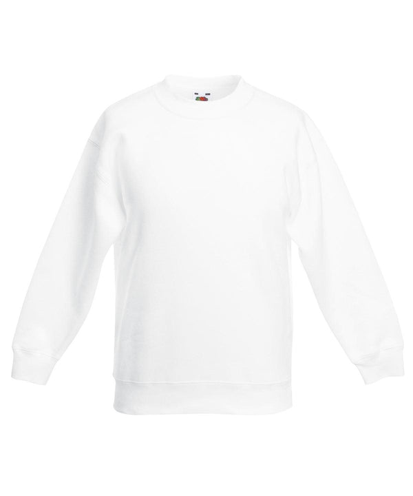 White - Kids premium set-in sweatshirt Sweatshirts Fruit of the Loom Back to Education, Junior, Must Haves, Sweatshirts Schoolwear Centres