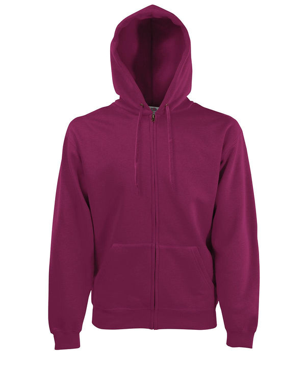 Burgundy - Premium 70/30 hooded sweatshirt jacket Hoodies Fruit of the Loom Hoodies, New Sizes for 2023 Schoolwear Centres