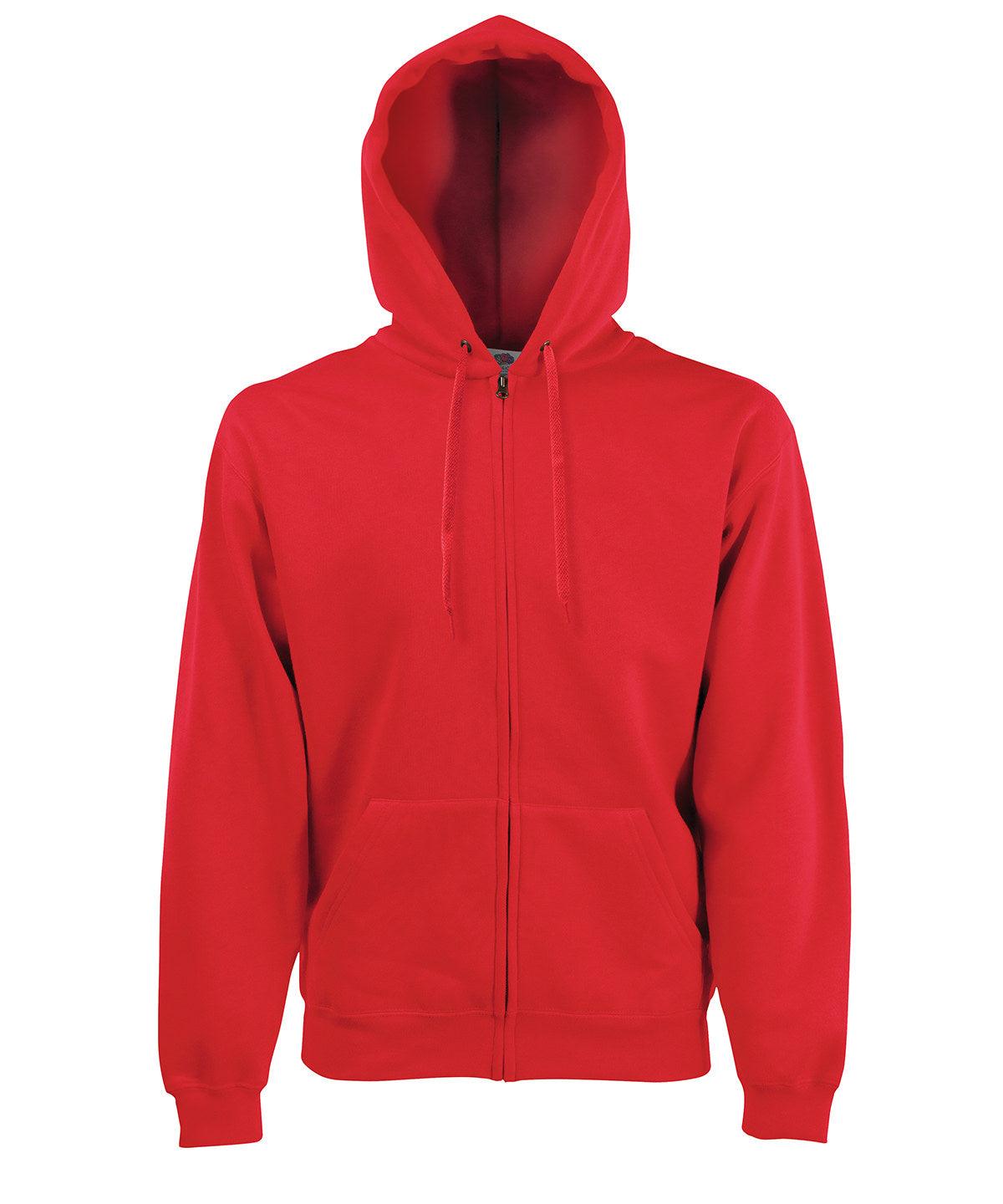 Red - Premium 70/30 hooded sweatshirt jacket Hoodies Fruit of the Loom Hoodies, New Sizes for 2023 Schoolwear Centres