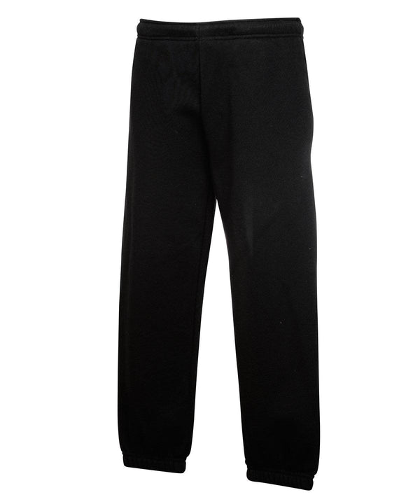 Black - Kids premium elasticated cuff jog pants Sweatpants Fruit of the Loom Joggers, Junior, Must Haves Schoolwear Centres