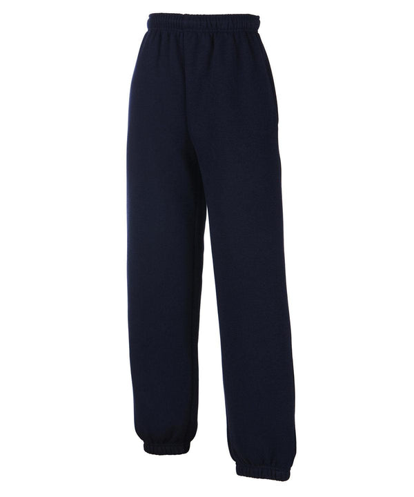 Deep Navy - Kids premium elasticated cuff jog pants Sweatpants Fruit of the Loom Joggers, Junior, Must Haves Schoolwear Centres