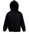 Black - Kids premium hooded sweatshirt jacket Hoodies Fruit of the Loom Hoodies, Junior, Must Haves Schoolwear Centres