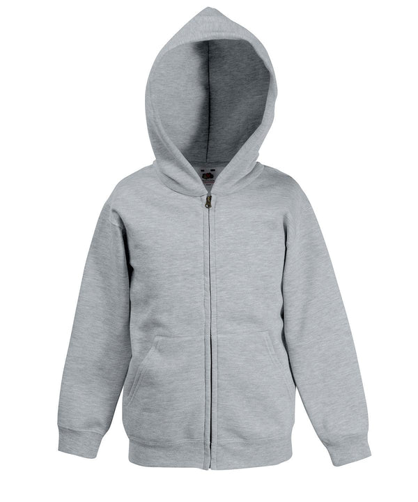 Heather Grey - Kids premium hooded sweatshirt jacket Hoodies Fruit of the Loom Hoodies, Junior, Must Haves Schoolwear Centres