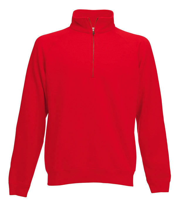 Red - Premium 70/30 zip-neck sweatshirt Sweatshirts Fruit of the Loom Must Haves, New Sizes for 2023, Sweatshirts Schoolwear Centres