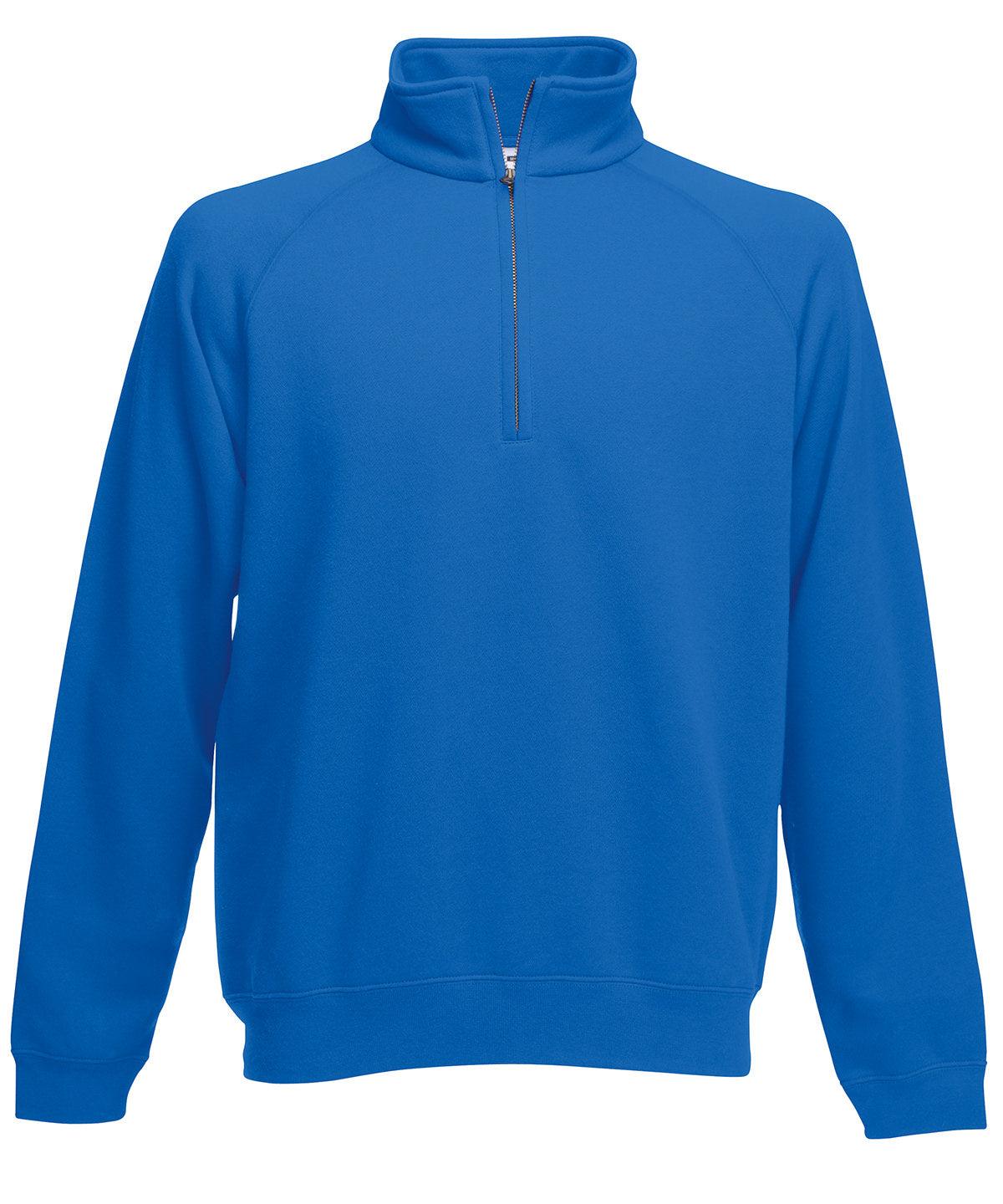 Royal Blue - Premium 70/30 zip-neck sweatshirt Sweatshirts Fruit of the Loom Must Haves, New Sizes for 2023, Sweatshirts Schoolwear Centres