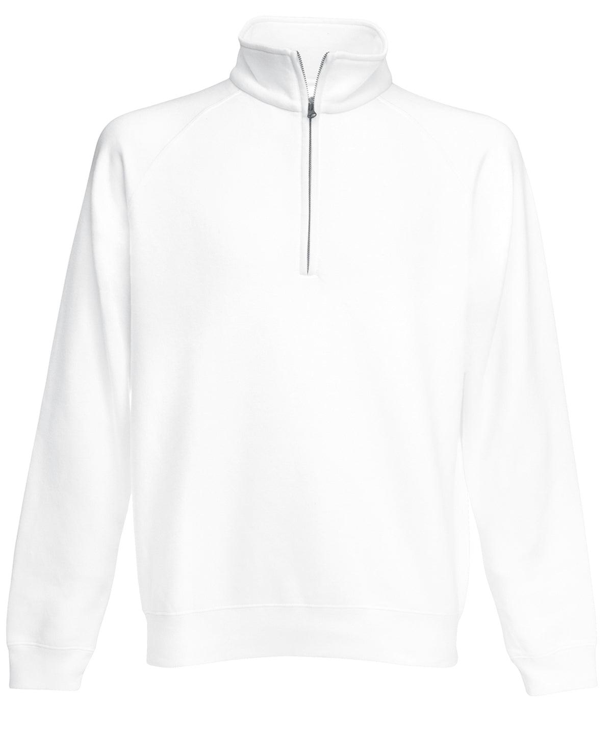 White - Premium 70/30 zip-neck sweatshirt Sweatshirts Fruit of the Loom Must Haves, New Sizes for 2023, Sweatshirts Schoolwear Centres