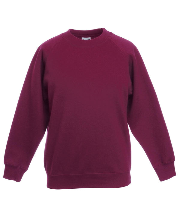 Burgundy - Premium 70/30 kids raglan sweatshirt Sweatshirts Fruit of the Loom Junior, Sweatshirts Schoolwear Centres