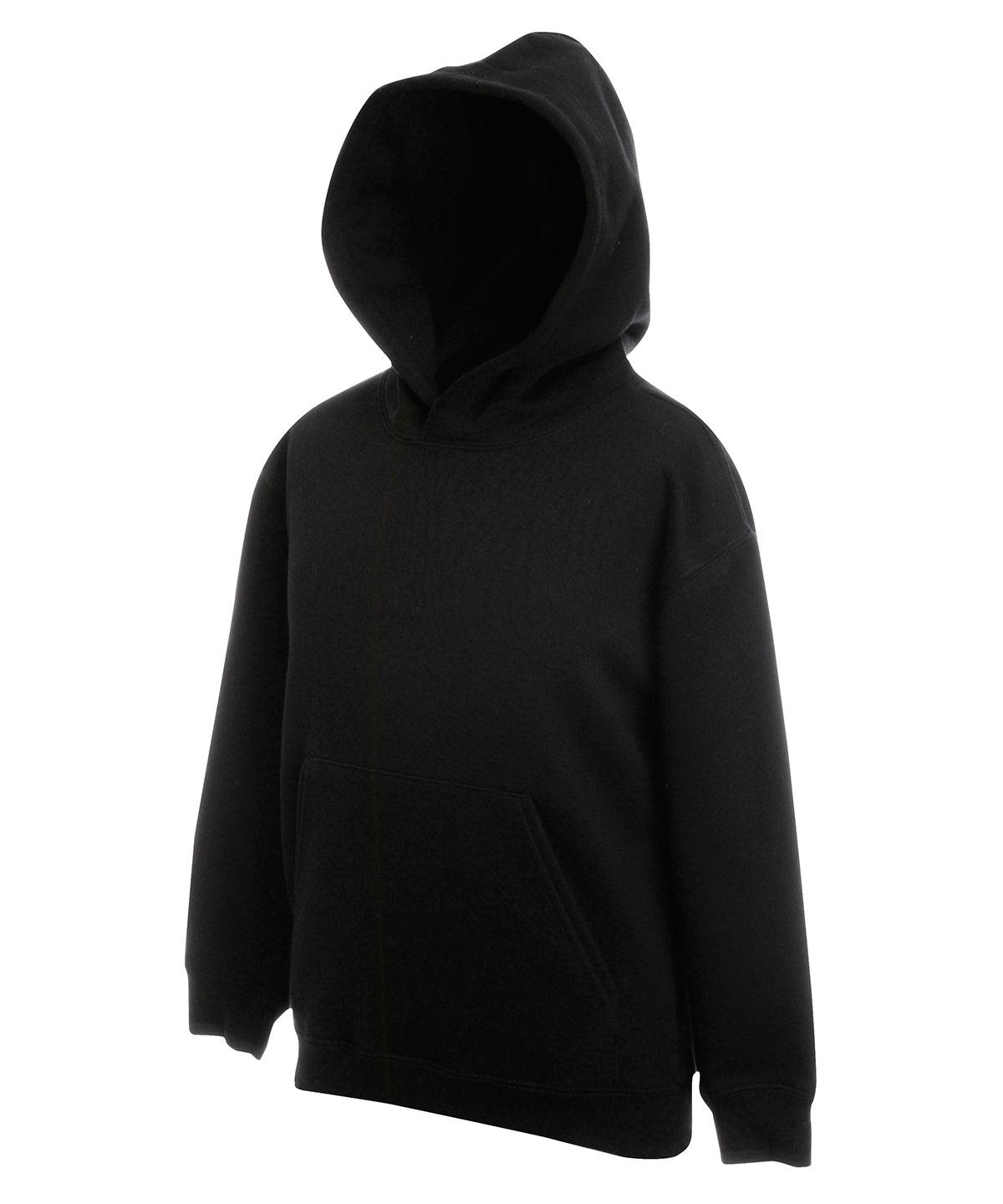 Black - Kids premium hooded sweatshirt Hoodies Fruit of the Loom Hoodies, Junior, Must Haves Schoolwear Centres