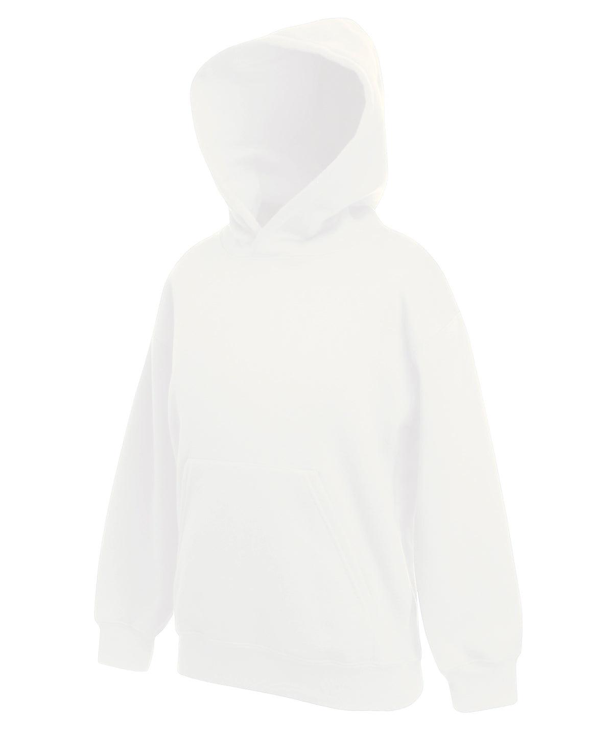 White - Kids premium hooded sweatshirt Hoodies Fruit of the Loom Hoodies, Junior, Must Haves Schoolwear Centres