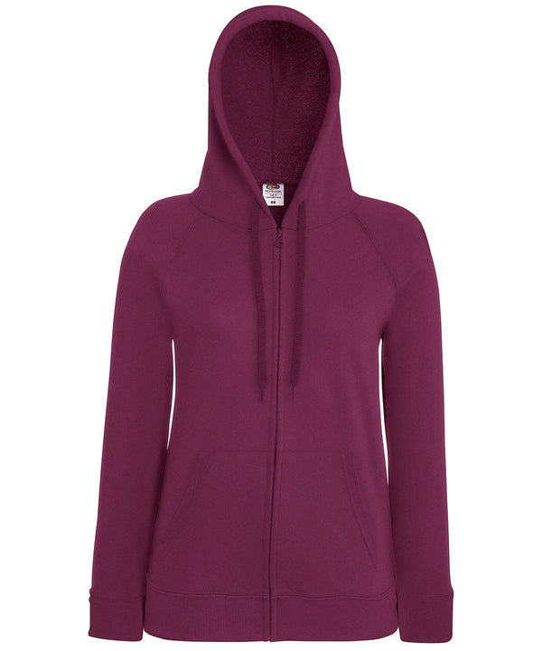 Burgundy - Women's lightweight hooded sweatshirt jacket Hoodies Fruit of the Loom Hoodies, Raladeal - Recently Added, Women's Fashion Schoolwear Centres