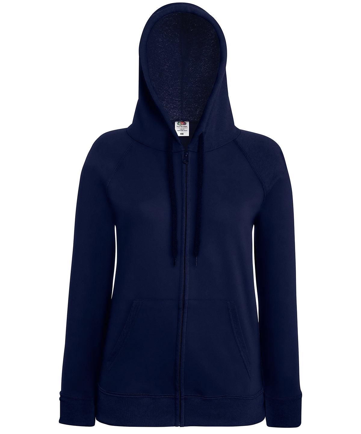 Deep Navy - Women's lightweight hooded sweatshirt jacket Hoodies Fruit of the Loom Hoodies, Raladeal - Recently Added, Women's Fashion Schoolwear Centres