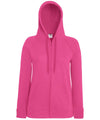 Fuchsia - Women's lightweight hooded sweatshirt jacket Hoodies Fruit of the Loom Hoodies, Raladeal - Recently Added, Women's Fashion Schoolwear Centres