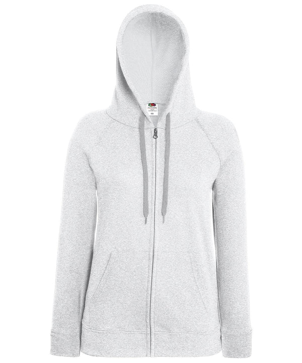 Heather Grey - Women's lightweight hooded sweatshirt jacket Hoodies Fruit of the Loom Hoodies, Raladeal - Recently Added, Women's Fashion Schoolwear Centres