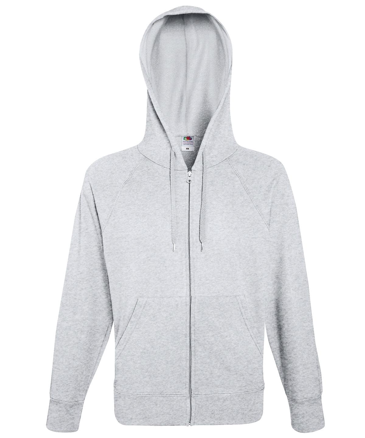 Heather Grey - Lightweight hooded sweatshirt jacket Hoodies Fruit of the Loom Hoodies Schoolwear Centres