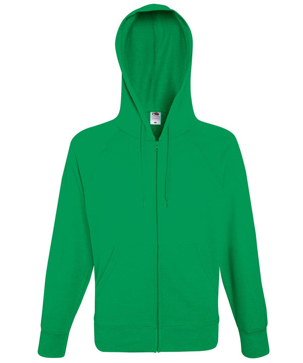 Kelly Green - Lightweight hooded sweatshirt jacket Hoodies Fruit of the Loom Hoodies Schoolwear Centres