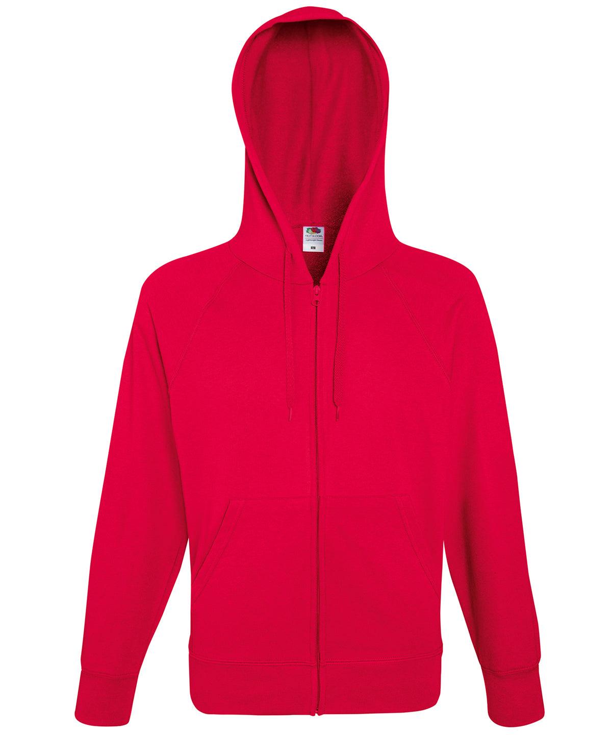 Red - Lightweight hooded sweatshirt jacket Hoodies Fruit of the Loom Hoodies Schoolwear Centres