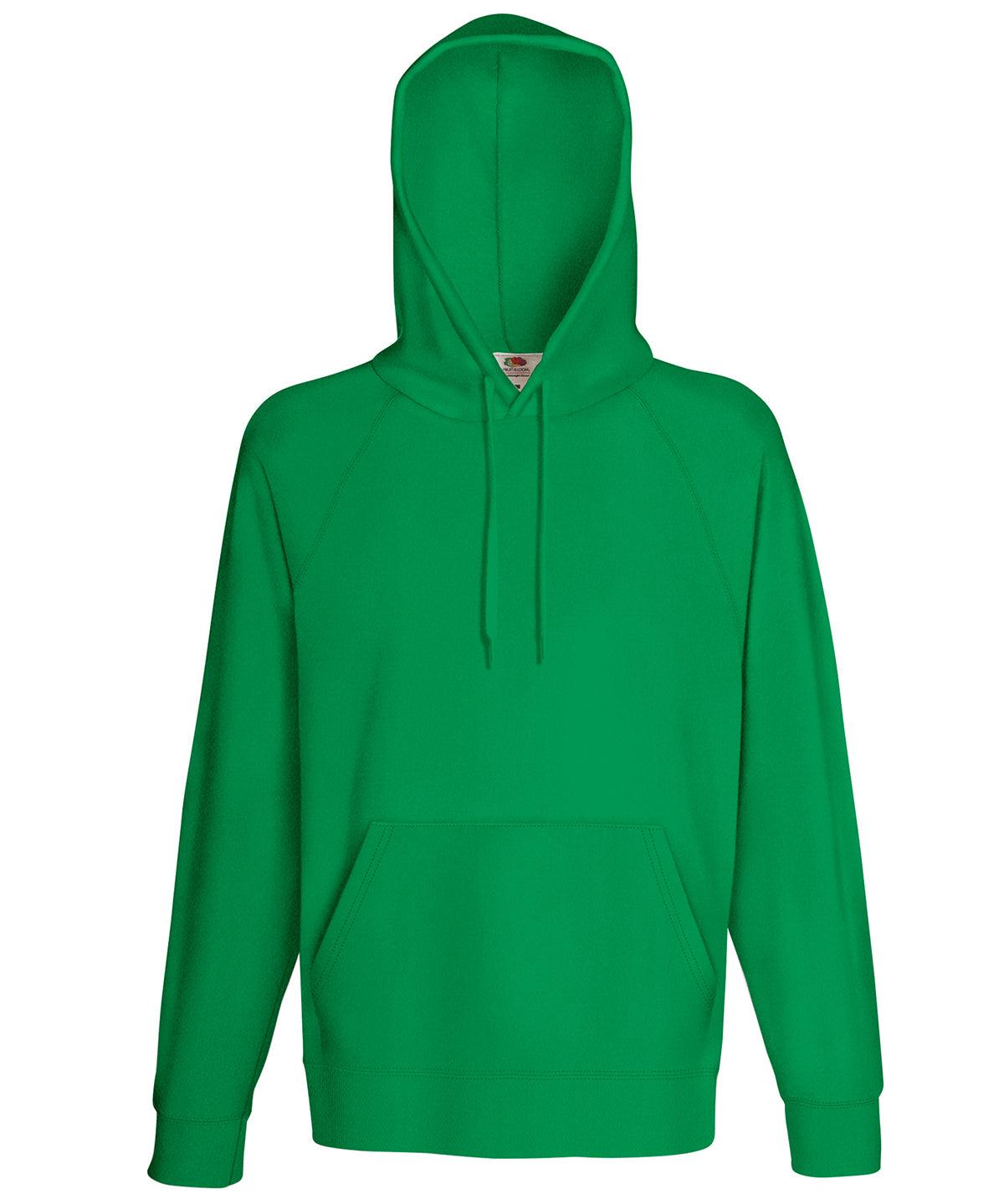 Kelly Green - Lightweight hooded sweatshirt Hoodies Fruit of the Loom Hoodies Schoolwear Centres