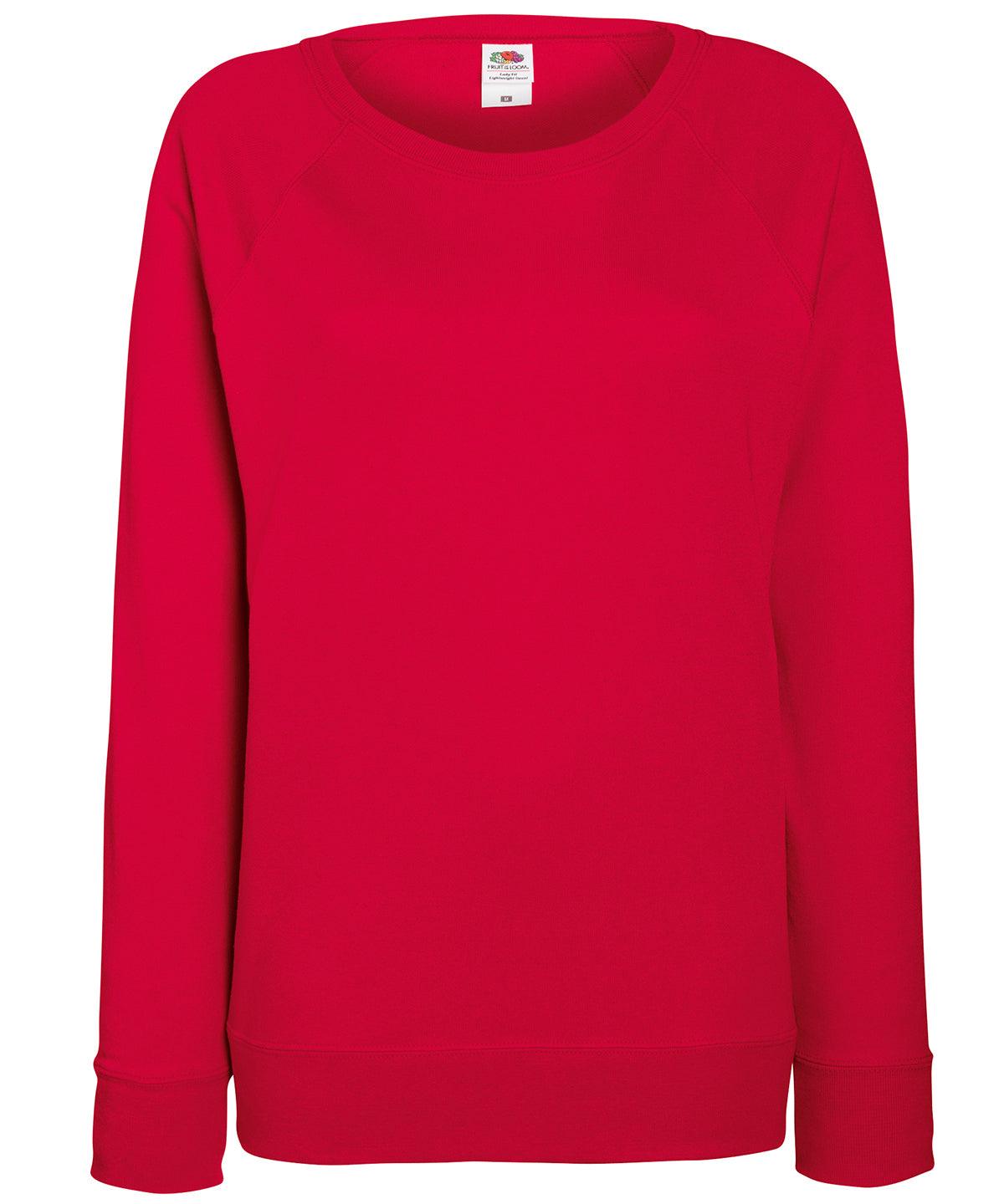 Red - Women's lightweight raglan sweatshirt Sweatshirts Fruit of the Loom Must Haves, Sweatshirts, Women's Fashion Schoolwear Centres