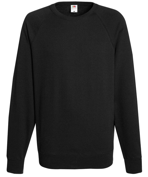 Black - Lightweight raglan sweatshirt Sweatshirts Fruit of the Loom Must Haves, Sweatshirts Schoolwear Centres