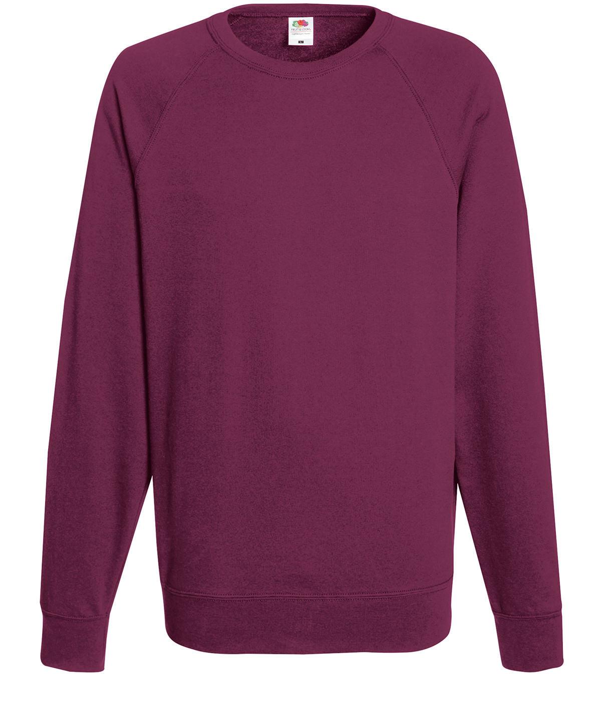 Burgundy - Lightweight raglan sweatshirt Sweatshirts Fruit of the Loom Must Haves, Sweatshirts Schoolwear Centres