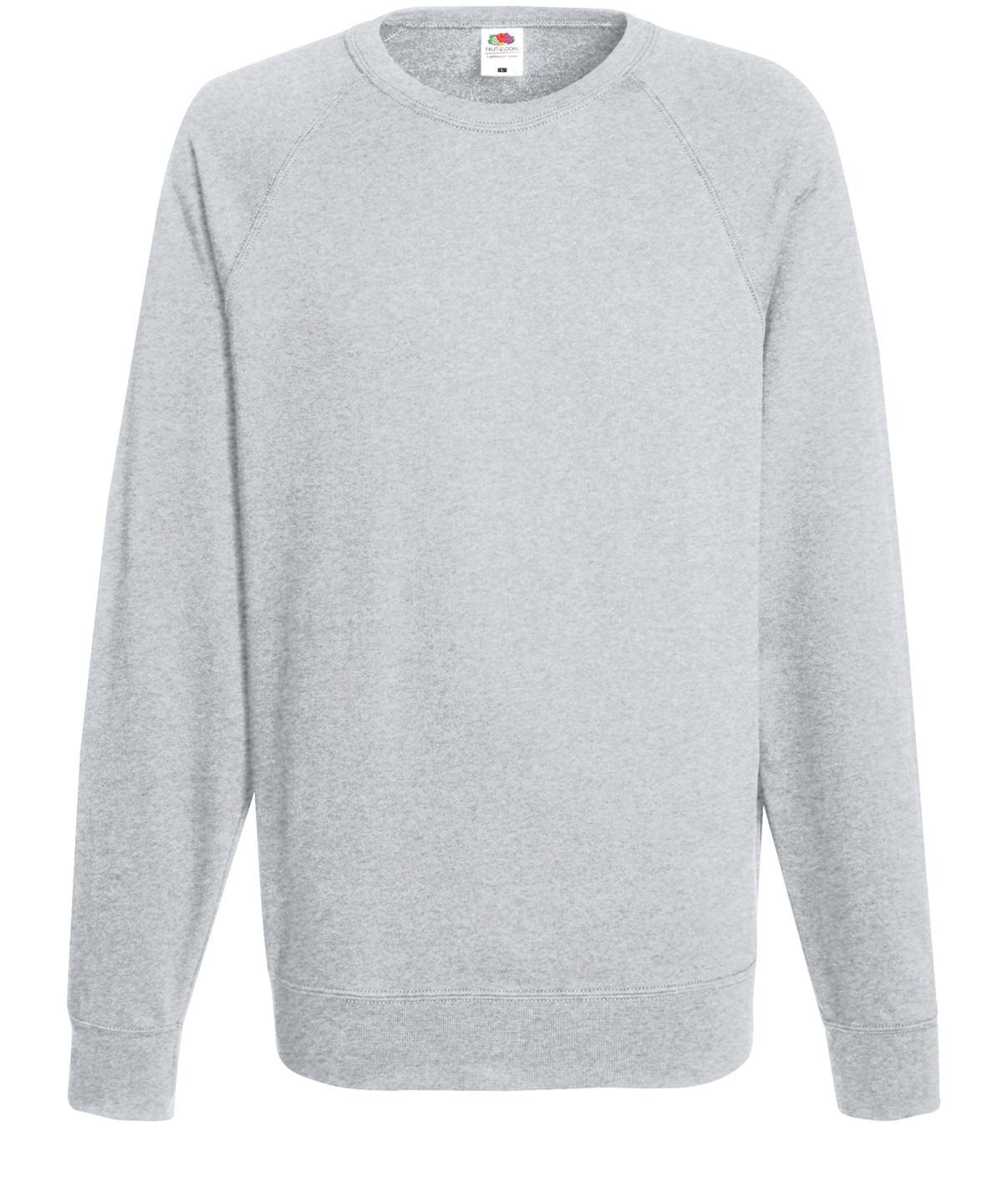 Heather Grey - Lightweight raglan sweatshirt Sweatshirts Fruit of the Loom Must Haves, Sweatshirts Schoolwear Centres