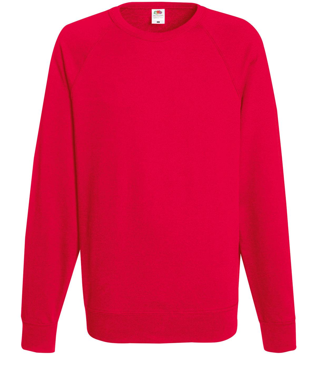 Red - Lightweight raglan sweatshirt Sweatshirts Fruit of the Loom Must Haves, Sweatshirts Schoolwear Centres