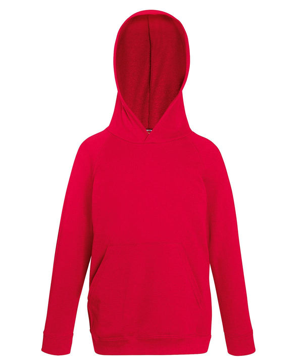 Red - Kids lightweight hooded sweatshirt Hoodies Fruit of the Loom Hoodies, Junior, Must Haves Schoolwear Centres