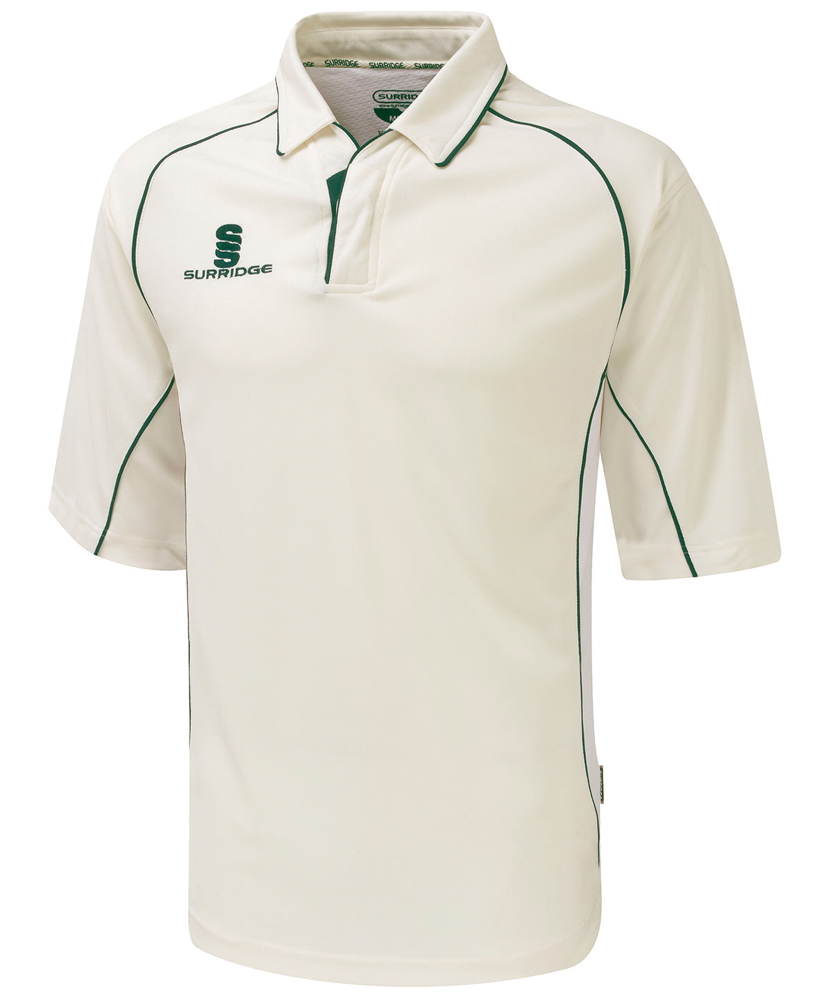 White/Green trim - Premier shirt ¾ sleeve Polos Last Chance to Buy Sports & Leisure Schoolwear Centres