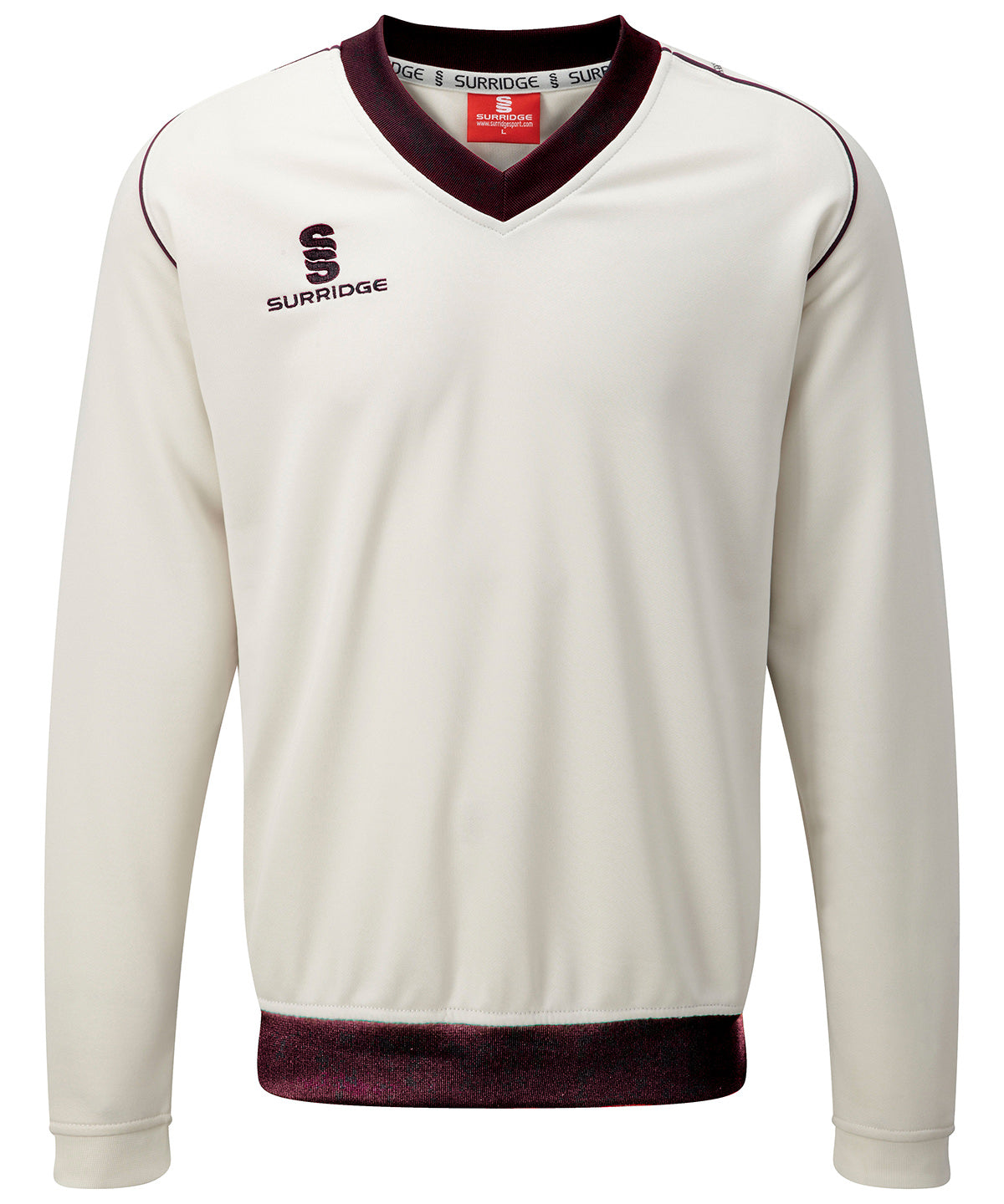 White/Maroon trim - Fleece-lined sweater Sweatshirts Last Chance to Buy Sports & Leisure Schoolwear Centres