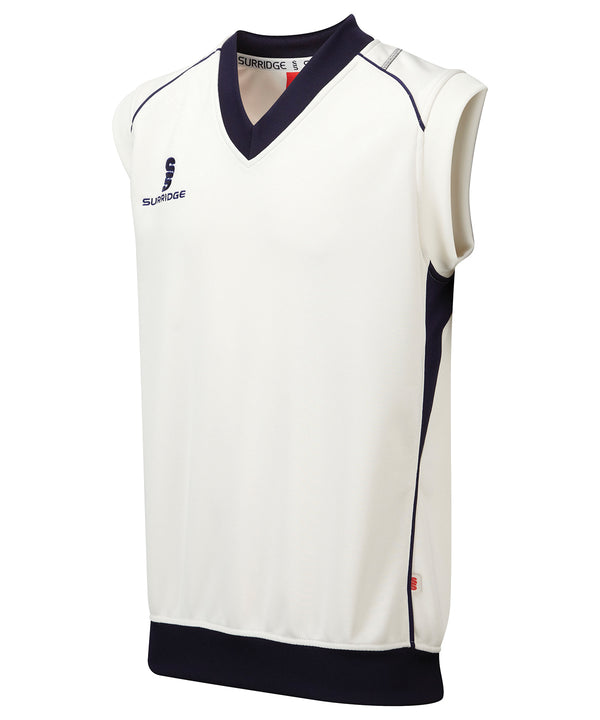 White/Navy trim - Curve sleeveless sweater Sweatshirts Last Chance to Buy Sports & Leisure Schoolwear Centres