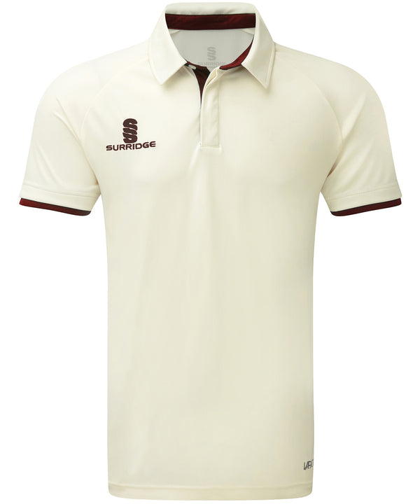 White/Maroon Trim - Ergo short sleeve shirt - junior Polos Last Chance to Buy Sports & Leisure Schoolwear Centres