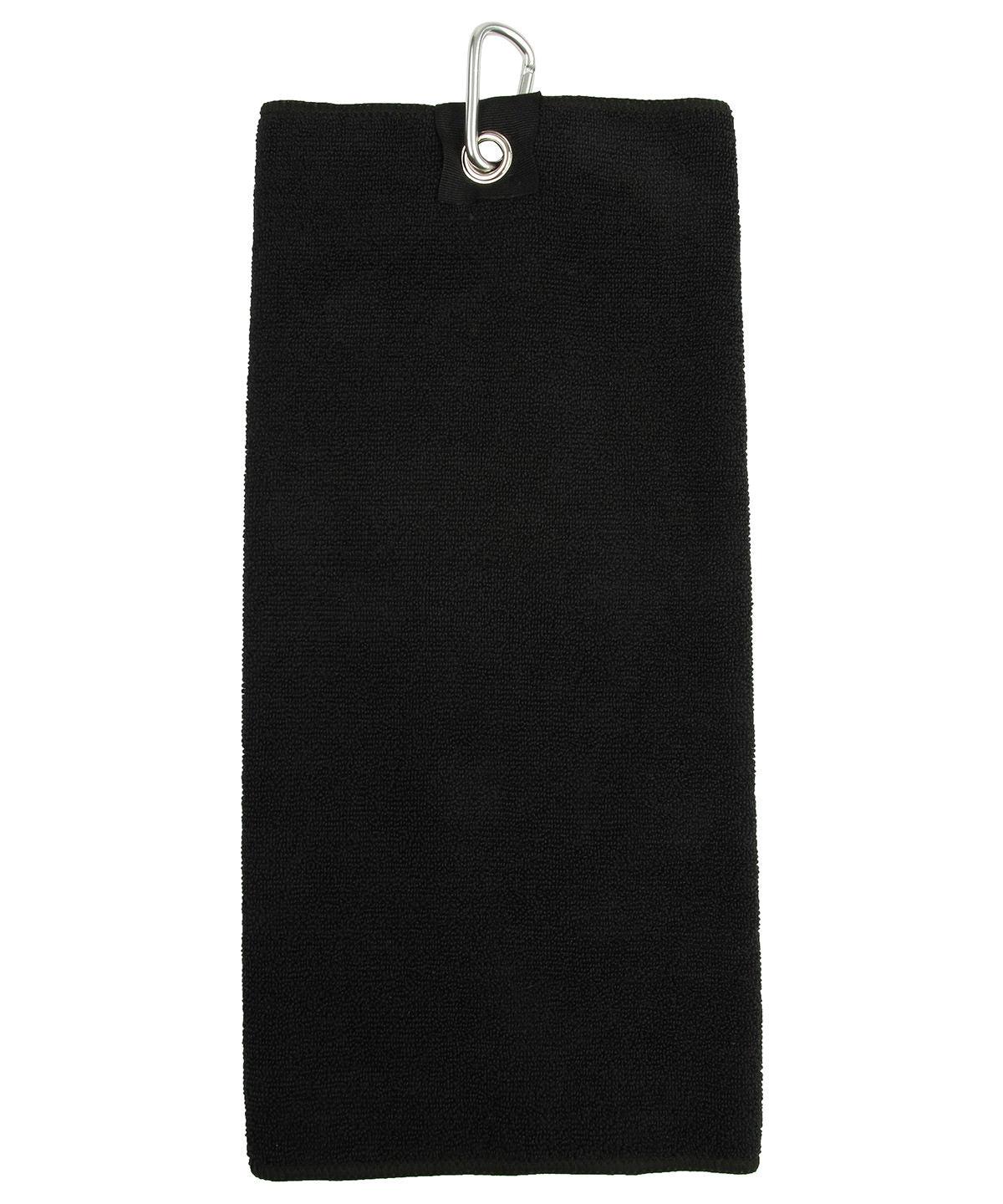 Black - Microfibre golf towel Towels Towel City Gifting & Accessories, Homewares & Towelling, Sublimation Schoolwear Centres