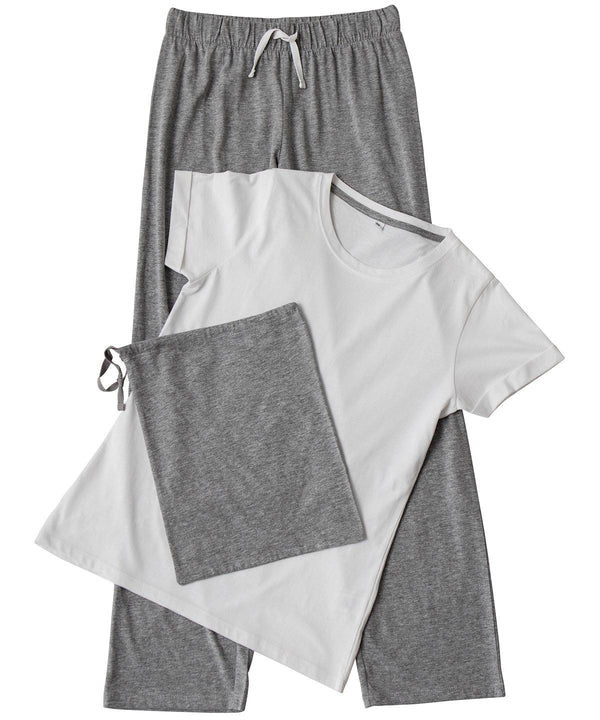 White/Heather Grey - Women's long pant pyjama set (in a bag) Pyjamas Towel City Crafting, Gifting & Accessories, Home Comforts, Lounge & Underwear, Lounge Sets, Must Haves, New Sizes for 2022 Schoolwear Centres