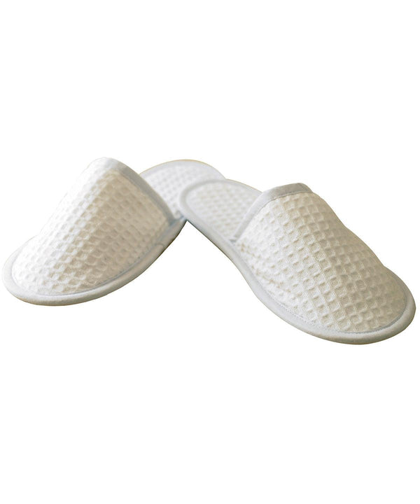 White - Waffle mule slippers Slippers Towel City Gifting & Accessories, Homewares & Towelling Schoolwear Centres