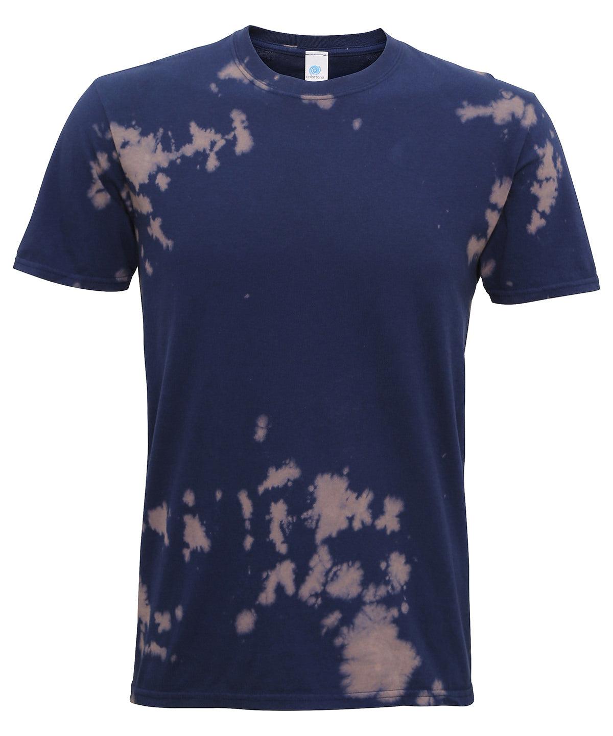 Navy - Bleach out T T-Shirts Colortone Holiday Season, Must Haves, Pastels and Tie Dye, T-Shirts & Vests Schoolwear Centres