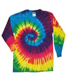 Rainbow - Long sleeve tie-dye T T-Shirts Colortone Raladeal - High Stock, T-Shirts & Vests Schoolwear Centres