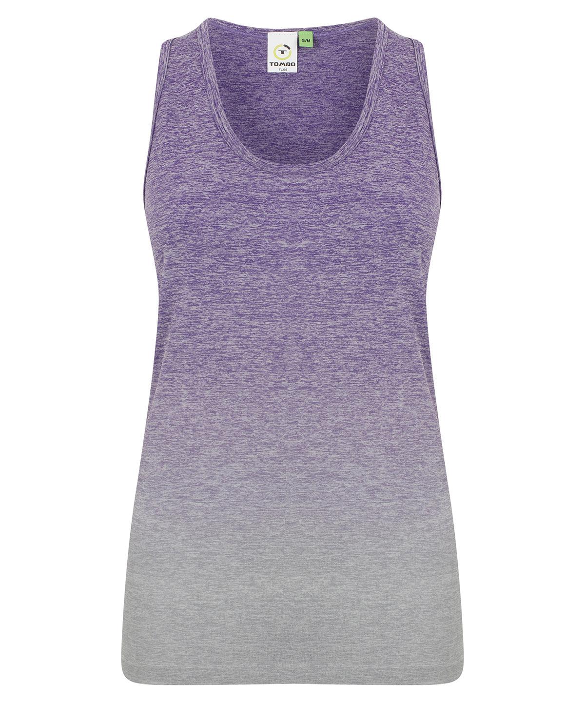 Purple/Light Grey Marl - Women's seamless fade out vest Vests Tombo Activewear & Performance, Athleisurewear, On-Trend Activewear, Sports & Leisure Schoolwear Centres